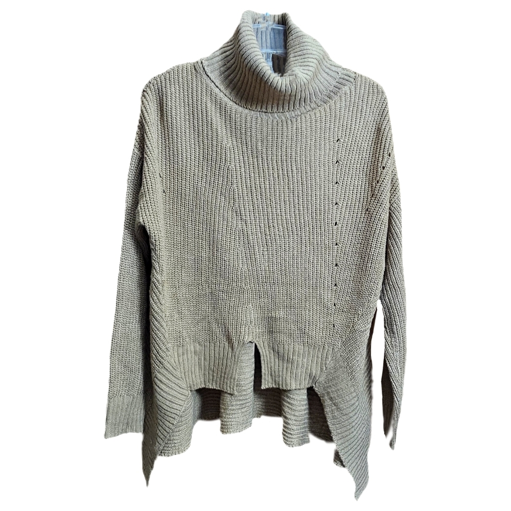 Runway 7 womens Smocked turtleneck sweater tan beige plus size 2x xxl